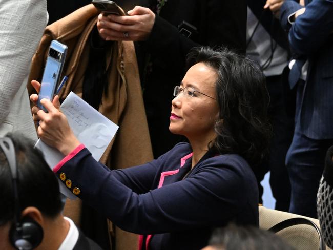 Chinese-born Australian journalist Cheng Lei attends a signing ceremony by Premier Li Qiang and Australian Prime Minister Anthony Albanese at the Australian Parliament House in Canberra, Monday, June 17, 2024. Li Qiang, who is second only to President Xi Jinping, is on a four-day visit to Australia. (AAP Image/Lukas Coch) NO ARCHIVING