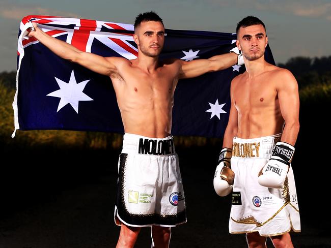 Local Tweed Coast Boxers, Jason and Andrew Moloney prepare for Australian Title Fights this week end in Las Vegas. Photo: Scott Powick NEWSCORP