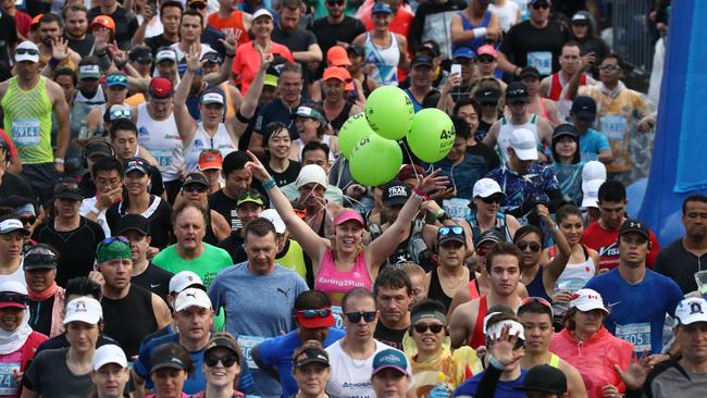 Competitors in the Gold Coast Marathon. Photograph: Jason O'Brien