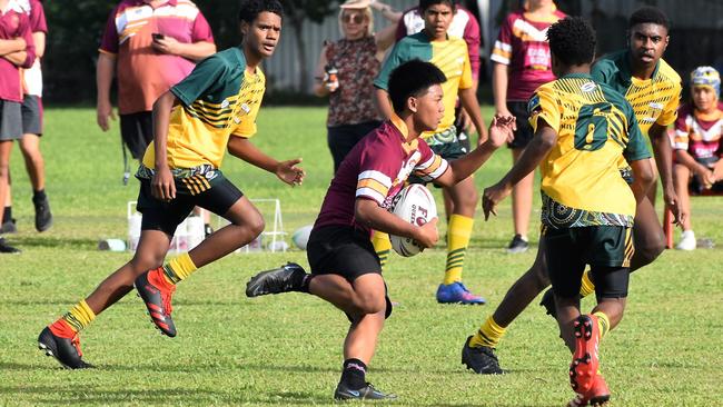 Magic Mike Lopez. Photographs from the Will Murdoch Perpetual Shield. The annual U14 rugby league competition, in its second year, involved Gilroy Santa Maria College, Ingham State High School and St Teresa's Catholic College Abergowrie. Picture: Cameron Bates