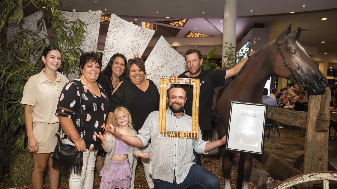 The Mailman family of (from left) Bridie, Tracey, Dale, Makenna (front), Amanda, Brandon and Kerrod at New Year's Eve at City Golf Club, Sunday, December 31, 2023. Picture: Kevin Farmer