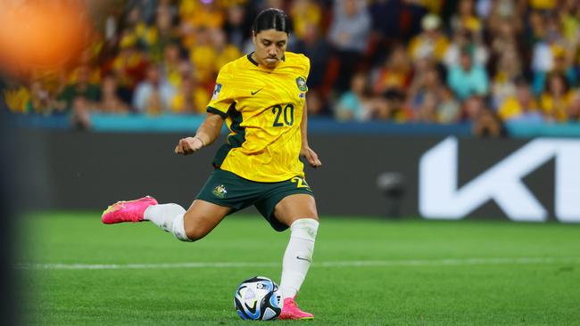 Matildas captain Sam Kerr and her team mates are being praised for inspiring a new generation of young athletes. Picture Lachie Millard