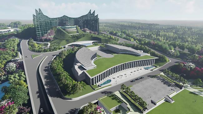 A CGI of Indonesia's future presidential palace in Nusantara. Picture: AFP