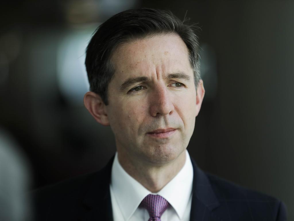 Senator Simon Birmingham said China was not living up to its free-trade agreement with Australia. Picture: Sean Davey