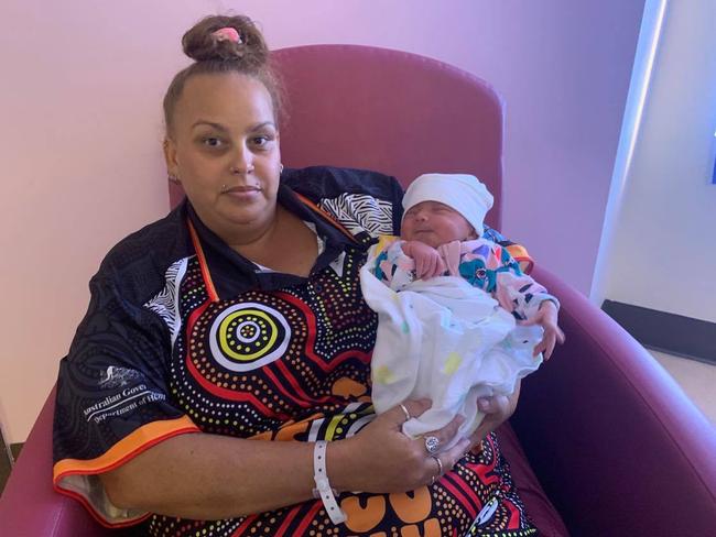 New Gympie mum Nicole Kennedy at the Gympie Hospital Maternity Unit with her daughter Tjarli Link, born at 2.30am on May 11, 2021 weighing just over 3kg. Tjarli is the first child of Nicole and Leroy Link.