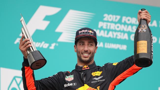 Third-place finisher Daniel Ricciardo of Australia. Picture: Clive Mason/Getty Images