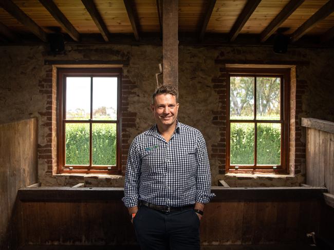 Mr Thomas at his property at Hay Valley near Nairne . Picture: Brad Fleet