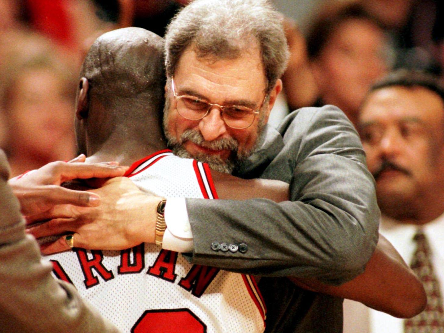 Official head coach phil jackson michael Jordan and Kobe Bryant