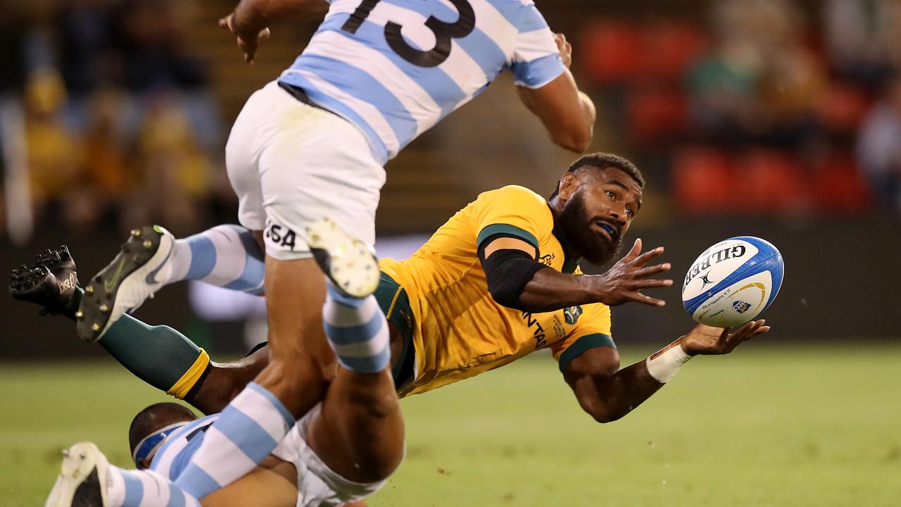 Marika Koroibete’s night was full of errors and penalties. Picture: Getty Images