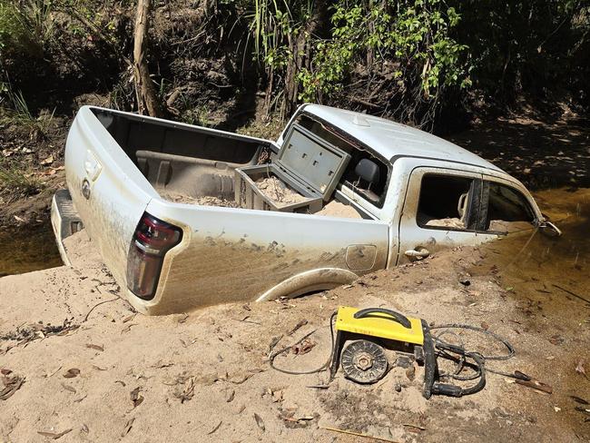 NT Towing 4x4 Recovery stumbled across an abandoned ute buried deep in the sand on their way to a job in Maningrida.