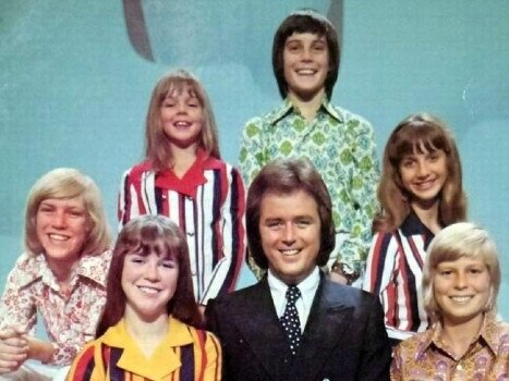 Colour version of the Young Talent Time team with Johnny Young.