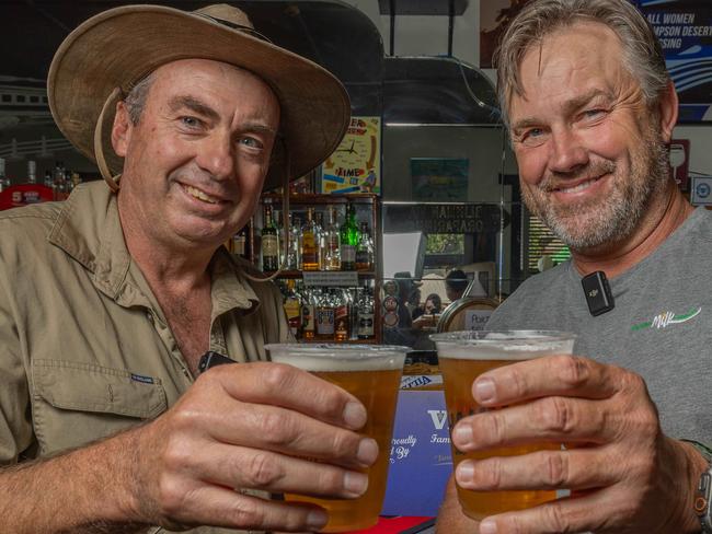 Local farmer, Anthony Malycha with Tony Modra at the Peterborough Party. Picture: Ben Clark