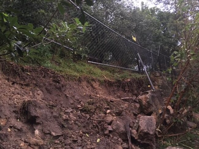 A minor landslide at Taronga Zoo. Picture: Harbourside LAC