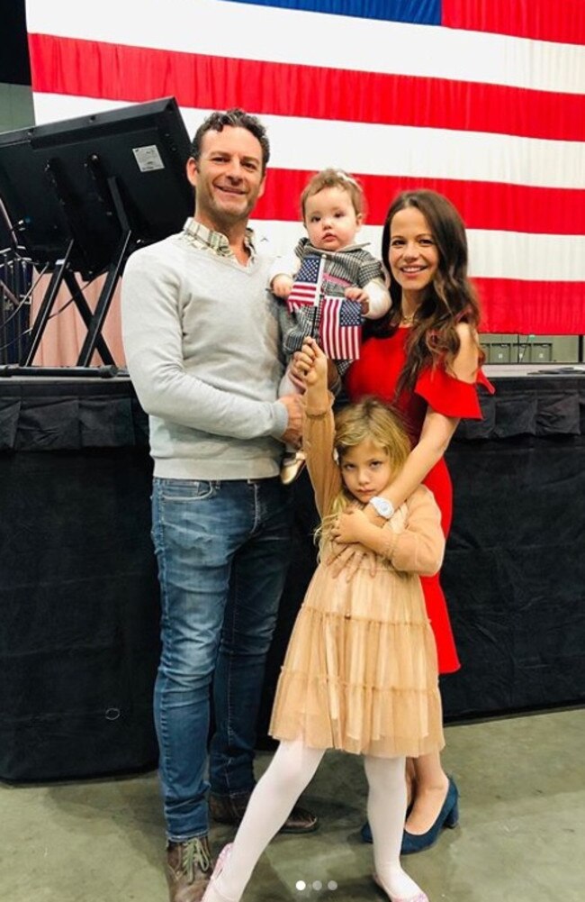 Tammin with her husband Sean McEwen and their two daughters, Phoenix, six, and Lennon, one. The family live in the US. Picture: Instagram/TamminSursok
