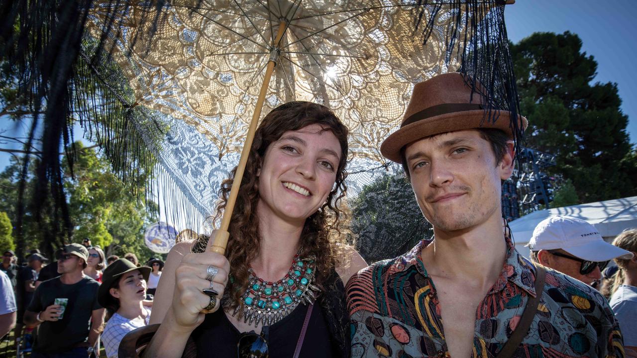 Eloise and Caspain attend WOMAD Day 3. Picture: Emma Brasier