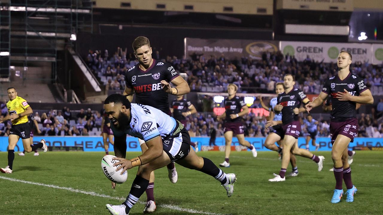 Ronaldo Mulitalo had the perfect view as Talakai torched the Sea Eagles two years ago. Picture: Cameron Spencer/Getty Images