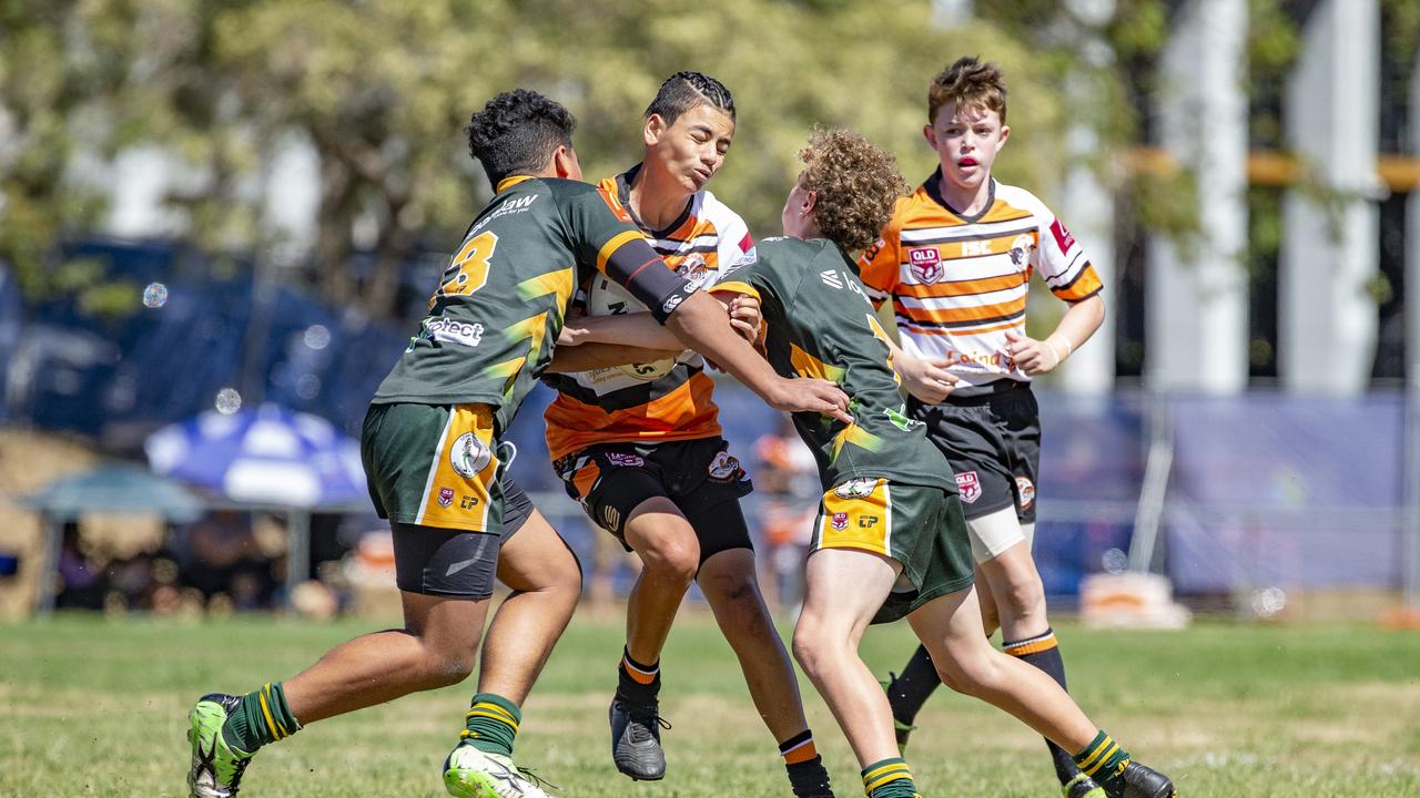 Tyrese Tovao as a junior. Now in Year 10, he has been signed by the Dolphins. (AAP Image/Richard Walker)