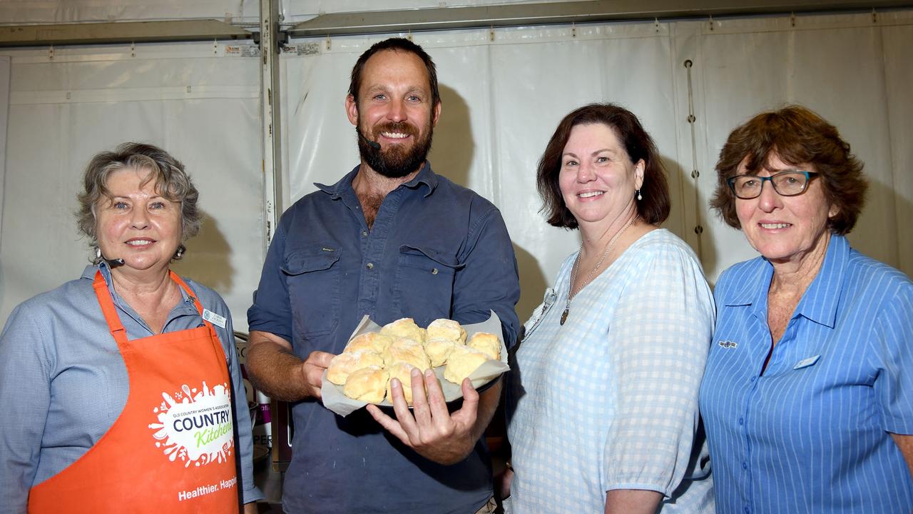 Chef Paul West with members of the CWA, from left; Carol Jackson, Wendy Gordon and Anne Wardell. Heritage Bank Toowoomba Royal Show. Sunday March 27, 2022