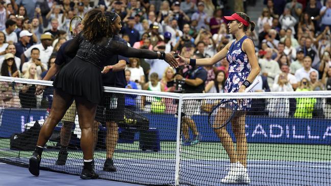 Tomljanovic with Serena Williams at the US Open last year. Picture: Getty Images