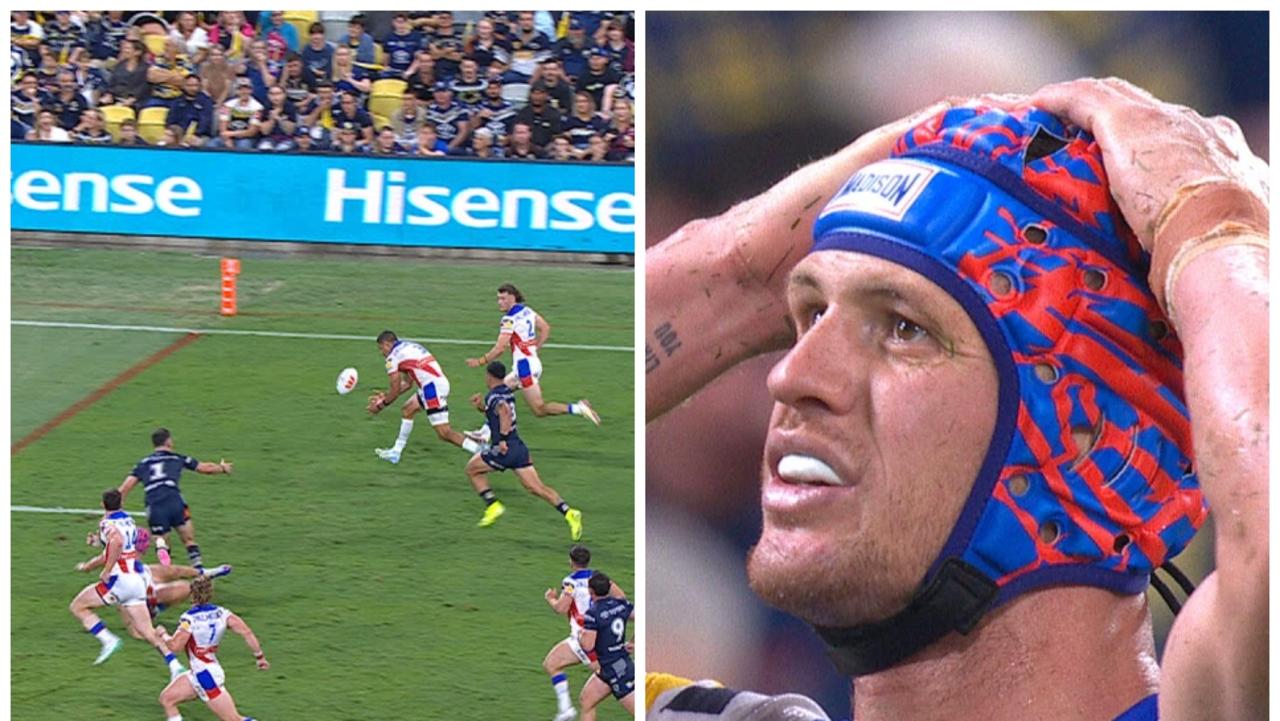 Kalyn Ponga reacts after missed opportunity