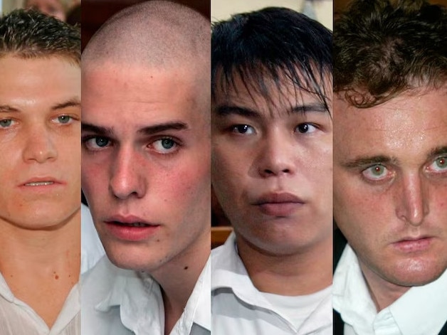 Bali Nine members Scott Rush, Matthew Norman, Si-Yi Chen, Martin Stephens, and Michael Czugaj . Picture: Supplied