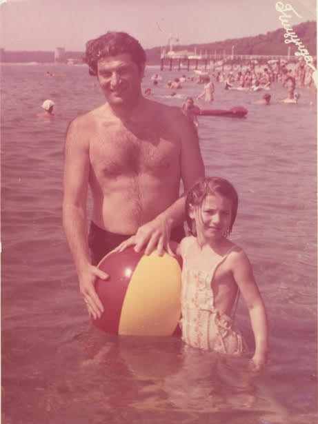 A young Nina Sanadze with her father, Eduard Sanadze, a Georgian composer.