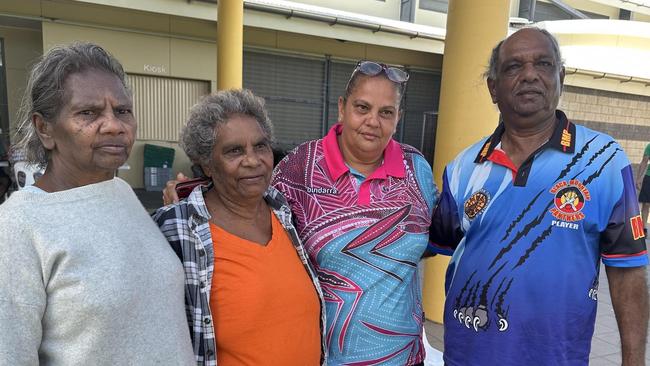 'We're refugees': Wujal Wujal residents Marie Shipton, Auntie Kathleen Walker, Coraleen Shipton and Uncle William Harrigan.