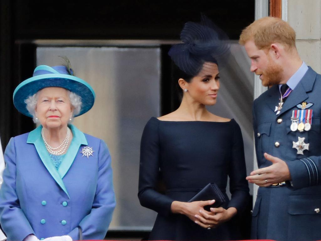 The Queen and Meghan in July 2018, before Megxit saw the Duke and Duchess move to the US. Picture: AFP