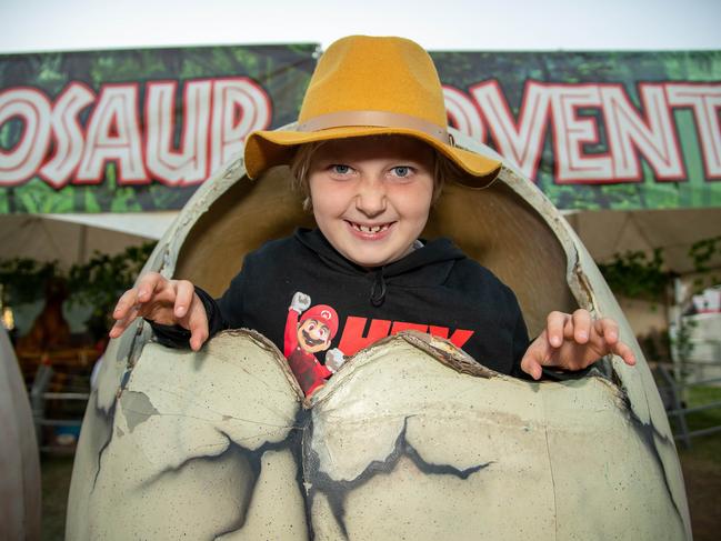 Investigating Dinosaur Adventure Park is Nixon Ford at the Heritage Bank Toowoomba Royal Show.Friday April 19th, 2024 Picture: Bev Lacey