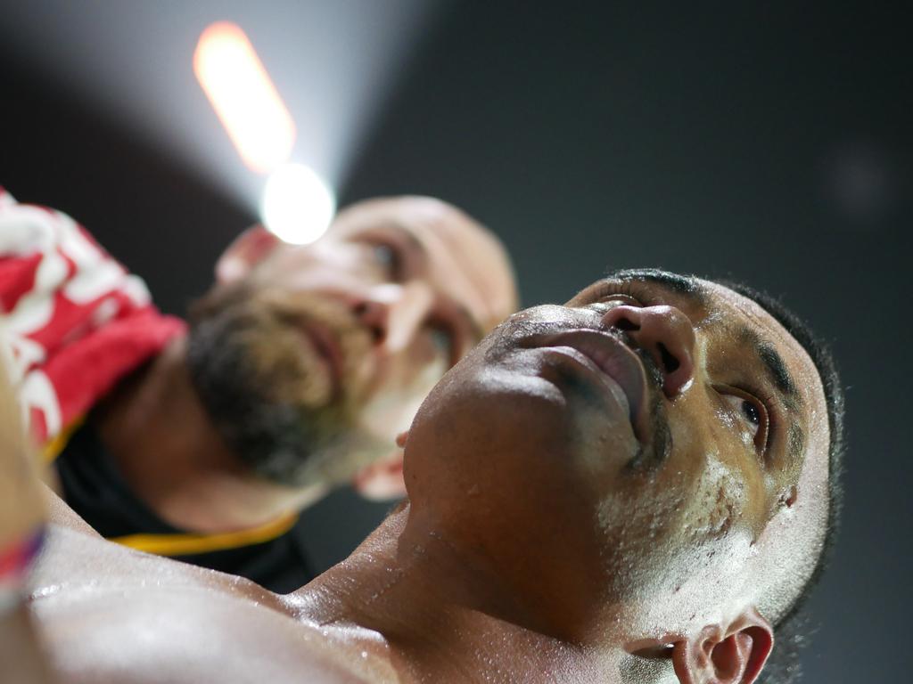 Jermaine Pangai at the Battle of the Reef fight night at the Townsville Entertainment and Convention centre, October 7 2023. Picture: Blair Jackson.