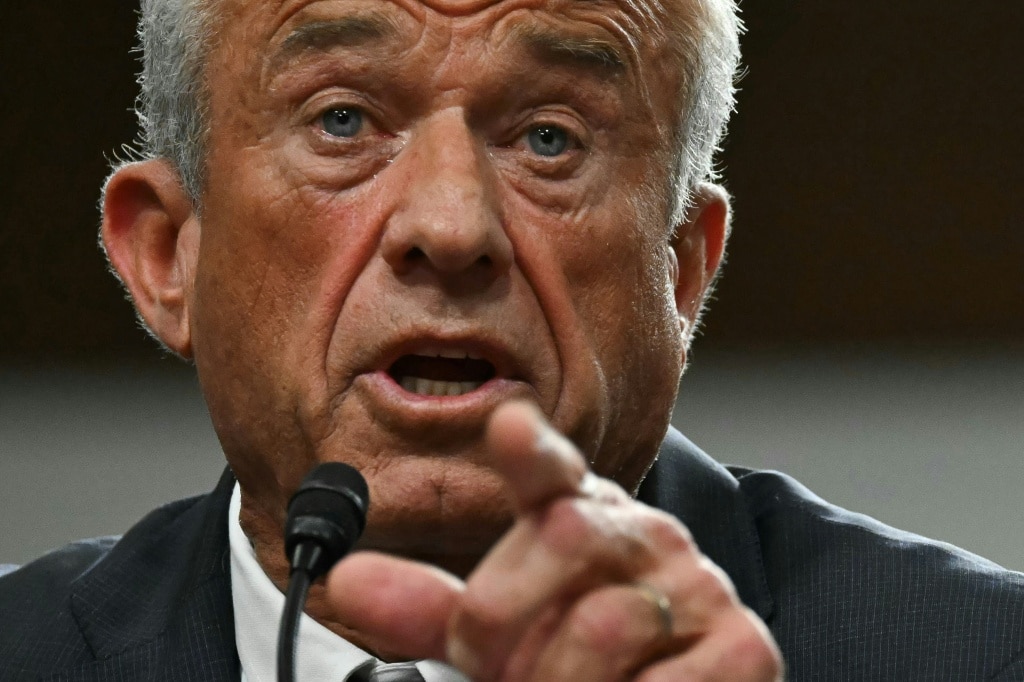 US Secretary of Health and Human Services nominee Robert F. Kennedy Jr. testifies during a Senate Finance Committee hearing on his nomination to be Health and Human Services Secretary, on Capitol Hill in Washington, DC, January 29, 2025