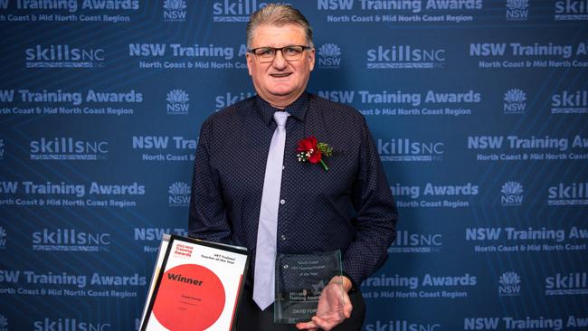 Wollongbar TAFE commercial cookery teacher, David Forster, ahs been named Trainer of the year at the 2021 North Coast NSW Training Services Awards.ÃÂ 