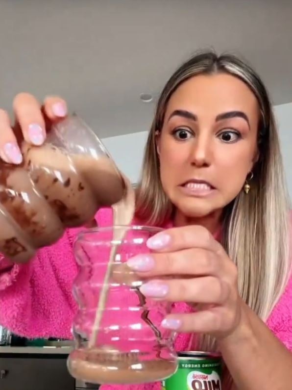 She uses seven spoonfuls. Picture: TikTok/ Karinairby
