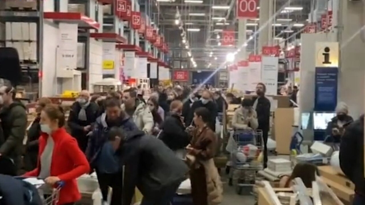 Russians panic buy Ikea furniture a day before the store closes. Picture: Supplied.