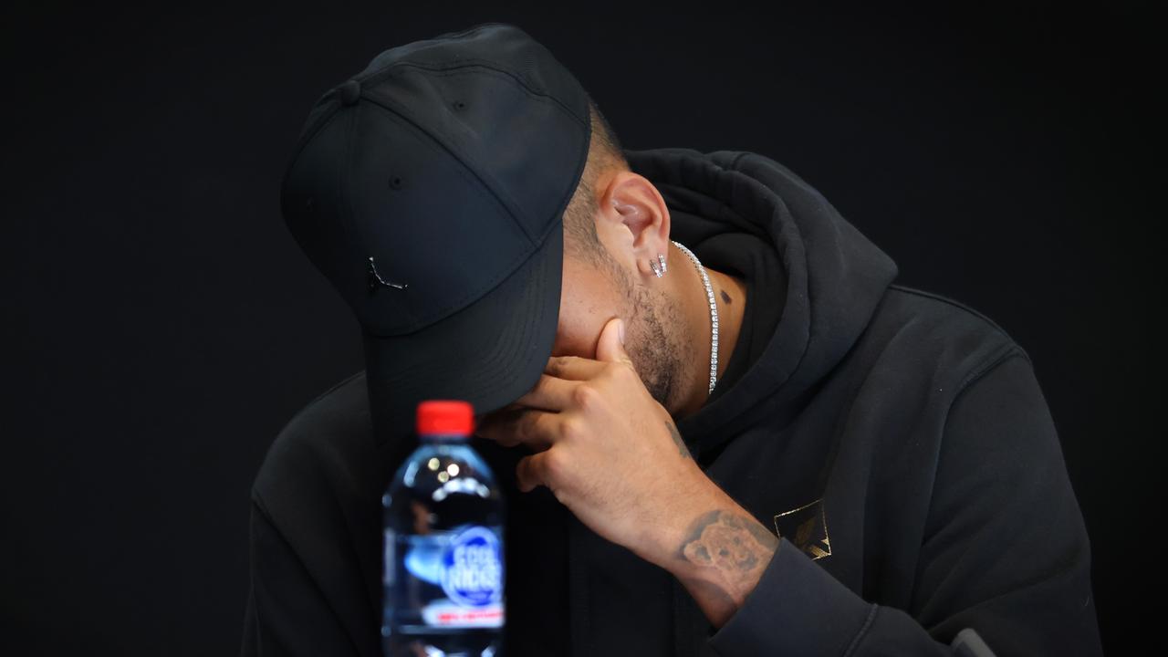 2023 Australian Tennis Open. Day 1. Australian Nick Kyrgios withdraws from the Australian Open due to injury. Kyrgios during his press conference. Picture: David Caird