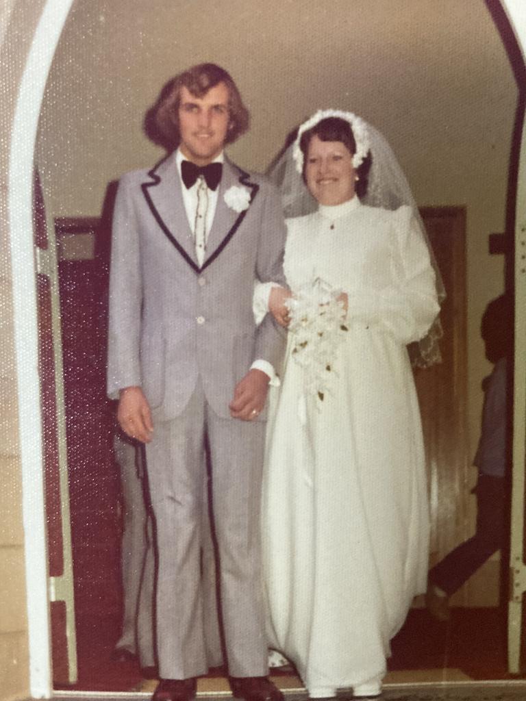 Diny and Graham Schutz tied the knot in May 1975, aged just 19 and 20. Picture: Supplied