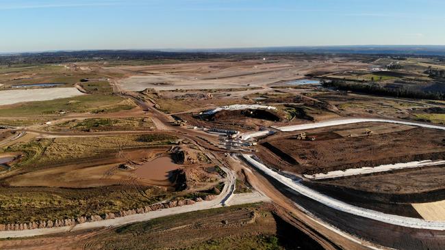 Sydney's second airport at Badgerys Creek Creek in Western Sydney while under construction. Picture: Toby Zerna