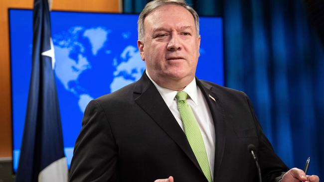 Secretary of State Mike Pompeo has declared unity with Australia. Picture: AP.