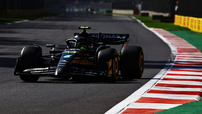 Lewis Hamilton produced another vintage drive to take second behind Verstappen. Picture: Getty