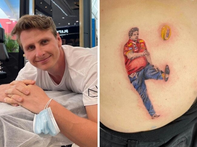 Ex-AFL star’s hilarious tattoo bet gone wrong