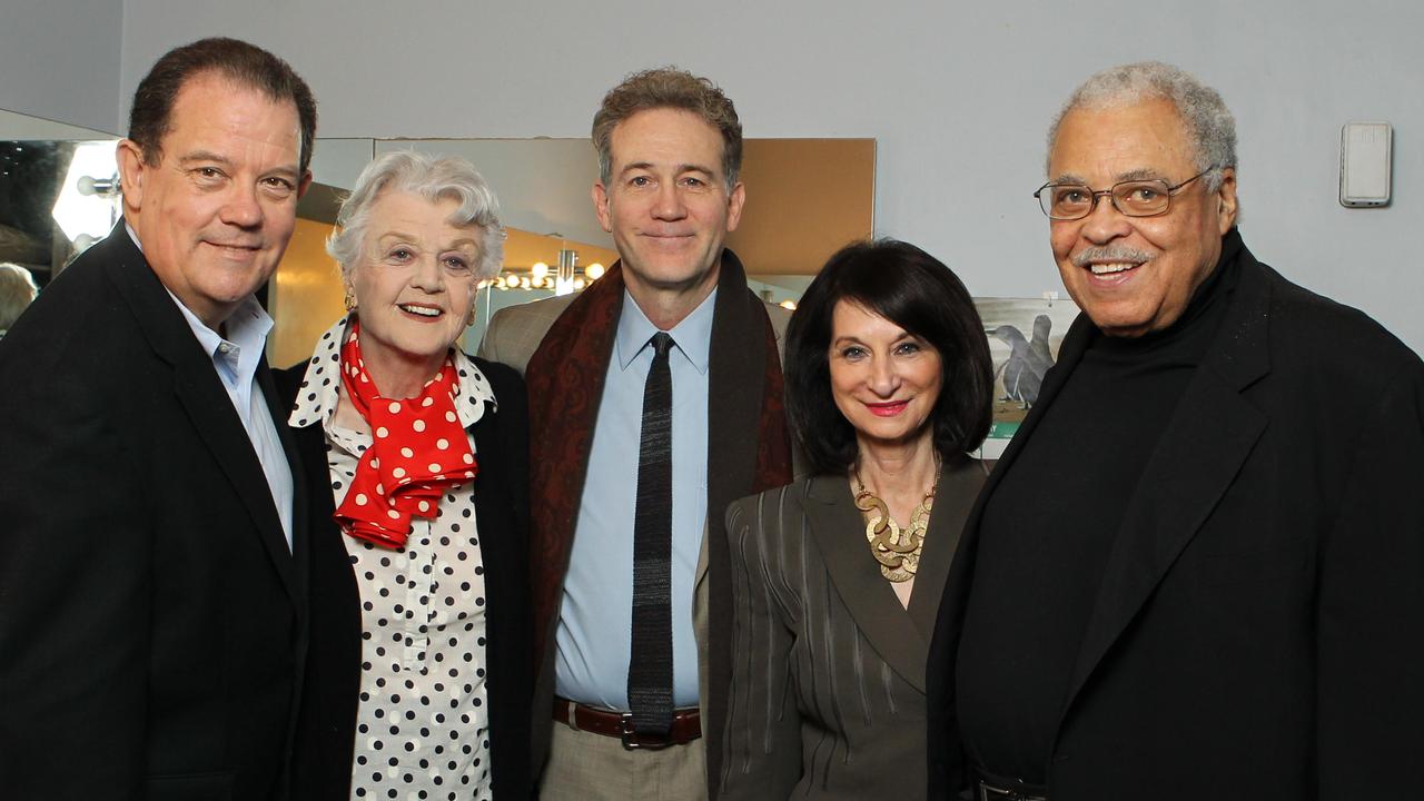 Driving Miss Daisy producer John Frost, Angela Lansbury, Boyd Gaines, Angela Condous, and James Earl Jones. Picture: The Advertiser