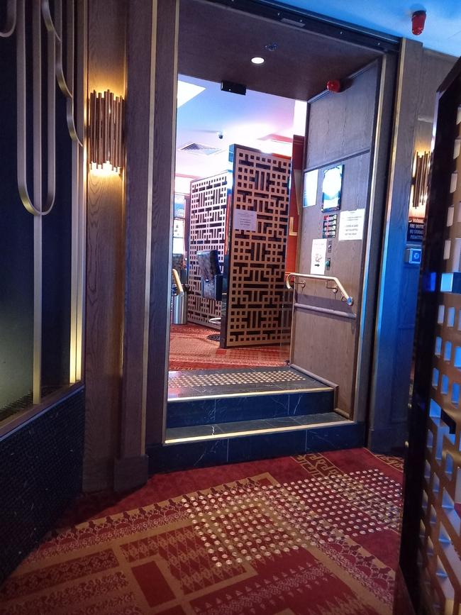 A photo of the internal door that had linked the venues.