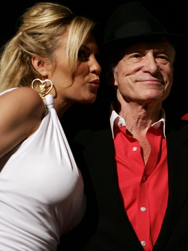 Bridget Marquardt with Hefner in 2006. Picture: AFP/Tiziana Fabi