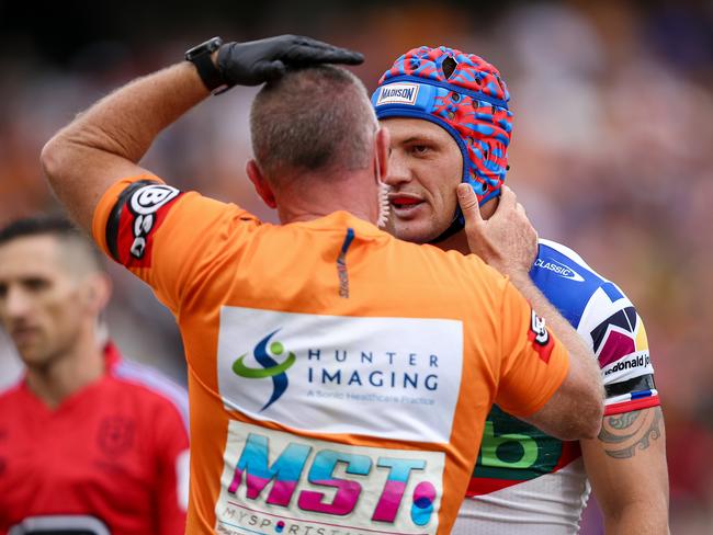Concussion issues have threatened Kalyn Ponga’s career. Picture: NRL Photos