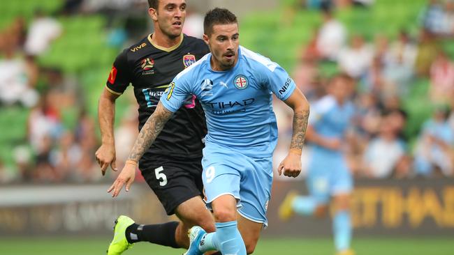 Socceroos coach Graham Arnold has given Jamie Maclaren the nickname Jamie Vardy. Picture: Getty Images