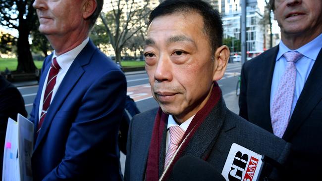 Ernest Wong leaves the NSW Independent Commission Against Corruption (ICAC) public inquiry into allegations concerning political donations in Sydney. Picture: AAP