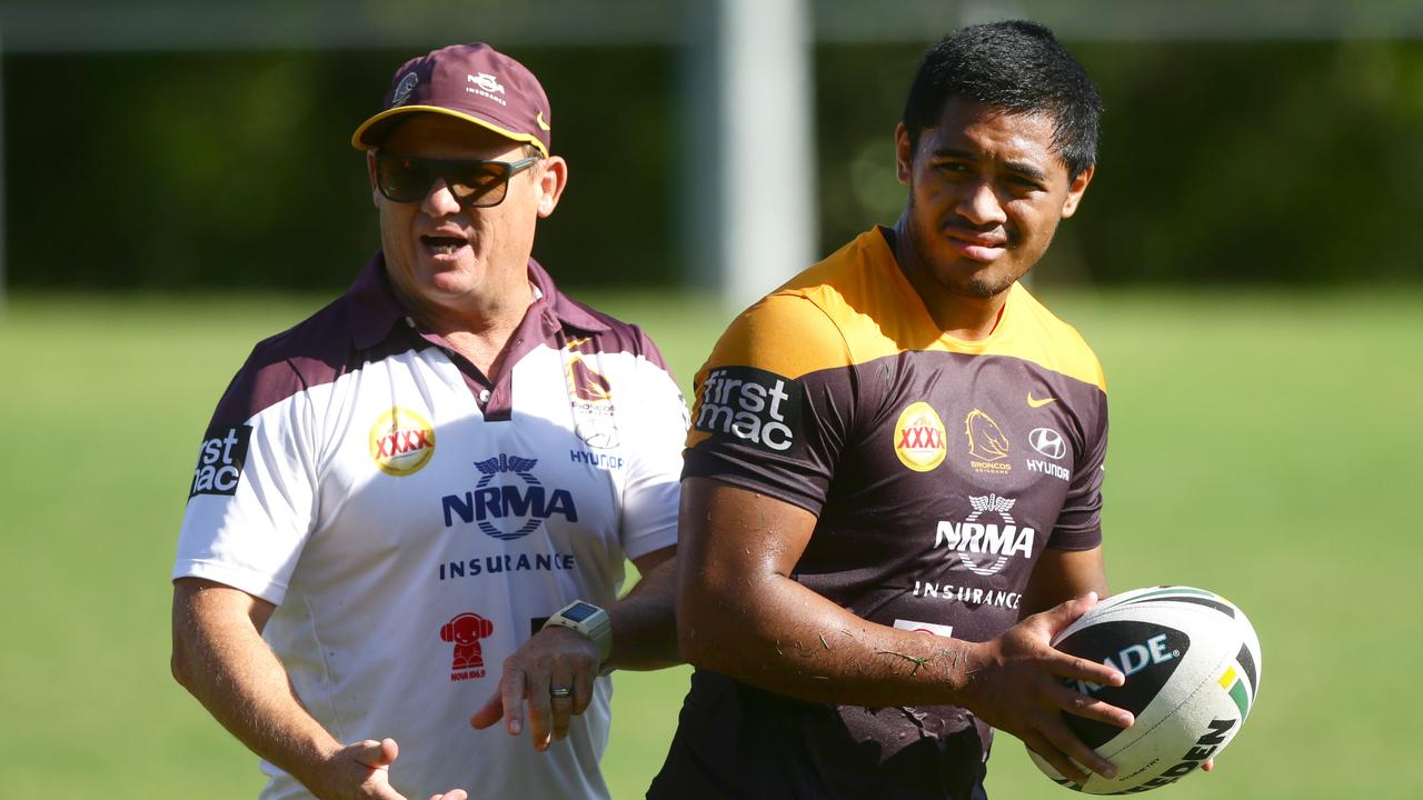 Kevin Walters and Anthony Milford at Brisbane Broncos training.