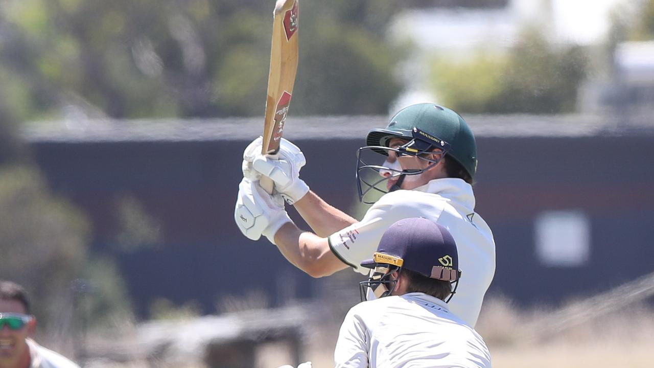 Anglesea's Simon Umbers batting against Barwon Heads. Picture: Alan Barber