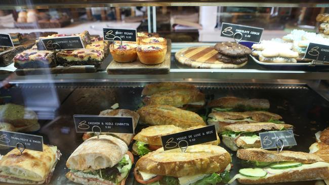 The offerings at Banneton Bakery at the Gabba. Photo: Ric Frearson.