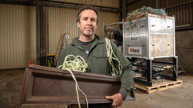 Dr William Ritchie and his company have devised an innovative way to recycle soft plastics. Picture: Brad Fleet